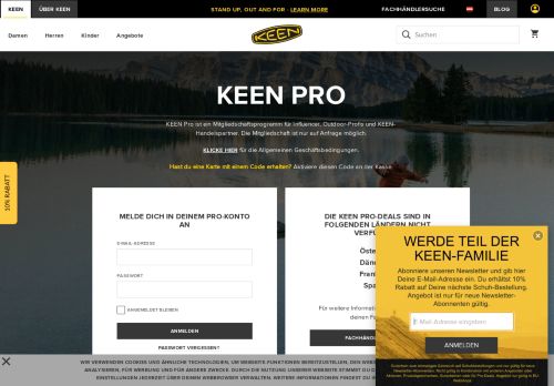 
                            4. Pro Site Login - Keen Footwear