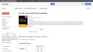 
                            9. Pro SQL Server 2005 High Availability - Google Books-Ergebnisseite