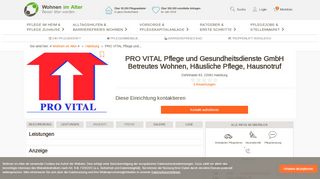 
                            8. PRO VITAL Pflege und Gesundheitsdienste GmbH Betreutes Wohnen ...
