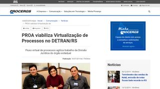 
                            8. PROA viabiliza Virtualização de Processos no DETRAN/RS - Procergs