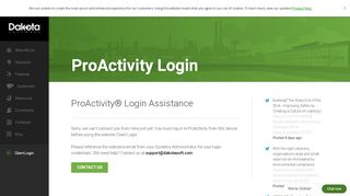 
                            1. ProActivity Login | Dakota Software for Environmental Health & Safety ...