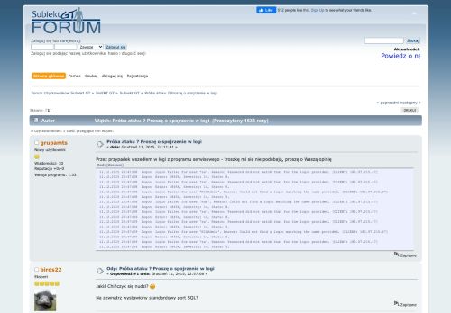 
                            11. Próba ataku ? Proszę o spojrzenie w logi - Forum programów Insert