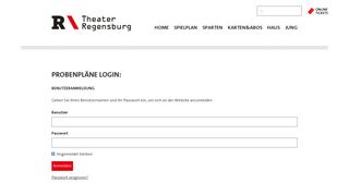 
                            1. Probenpläne-Login - Theater Regensburg