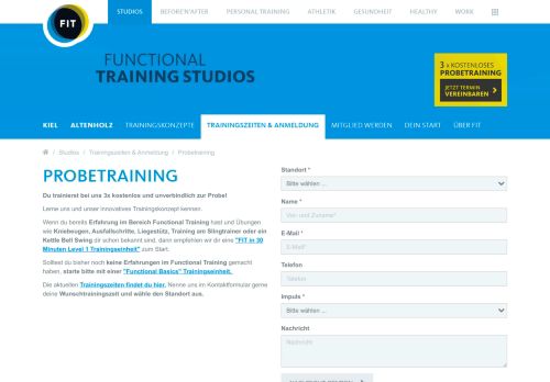 
                            7. Probetraining - Trainingszeiten & Anmeldung - Studios - Fit-Kiel