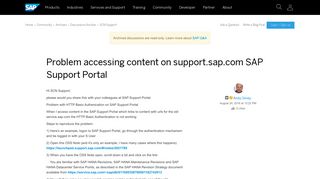 
                            1. Problem accessing content on support.sap.com SAP Support Portal ...