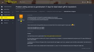 
                            9. Problem adding servers to gametracker! (7 days for dead steam gift ...