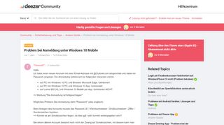 
                            10. Problem bei Anmeldung unter Windows 10 Mobile | Deezer Community