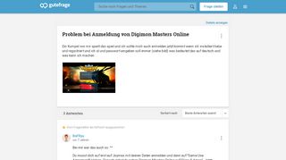 
                            5. Problem bei Anmeldung von Digimon Masters Online (Online-Spiele ...