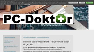 
                            6. Problem bei Breitbandnetz - Fritzbox war falsch eingestellt - PC-Doktor ...