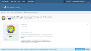 
                            13. Problem bei MySQL Umzug von Funpic auf Webhoster - WoltLab ...