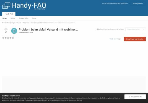 
                            11. Problem beim eMail Versand mit wobline ... - Handy Fragen ...