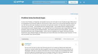 
                            6. Problem beim facebook login - Gutefrage