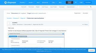 
                            1. Problem beim Laden des Backends - Shopware Community Forum