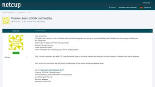 
                            11. Problem beim LOGIN mit FileZilla - FTP - netcup Community