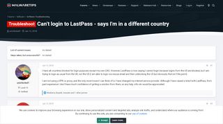 
                            6. Problem - Can't login to LastPass - says I'm in a different ...