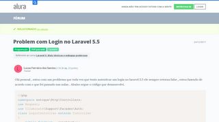 
                            7. Problem com Login no Laravel 5.5 | Alura - Cursos online de tecnologia