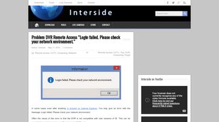 
                            2. Problem DVR Remote Access “Login failed. Please check your ...