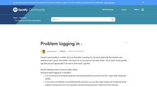 
                            2. Problem logging in - The Spotify Community