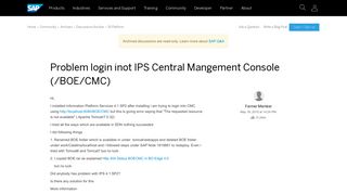 
                            10. Problem login inot IPS Central Mangement Console (/BOE/CMC ...