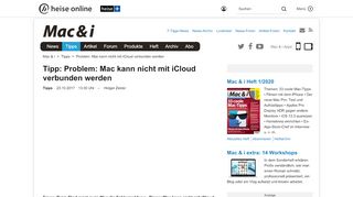 
                            13. Problem: Mac kann nicht mit iCloud verbunden werden | Mac & i - Heise