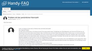 
                            9. Problem mit der persönlichen Kennzahl - o2 - Handy-FAQ