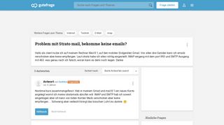 
                            6. Problem mit Strato mail, bekomme keine emails? (Internet, Technik ...