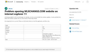 
                            1. Problem opening MLXCHANGE.COM website on internet explorer 11 ...
