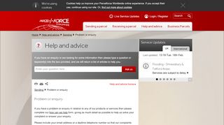 
                            6. Problem or enquiry | Parcelforce Worldwide