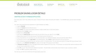 
                            3. Problem saving login details - Webdadi