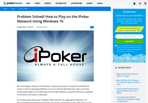 
                            4. Problem Solved! How to Play on the iPoker Network Using Windows ...