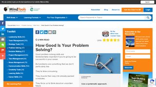 
                            10. Problem Solving Skills Test - from MindTools.com