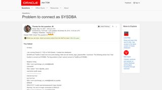 
                            3. Problem to connect as SYSDBA - Ask Tom - Oracle