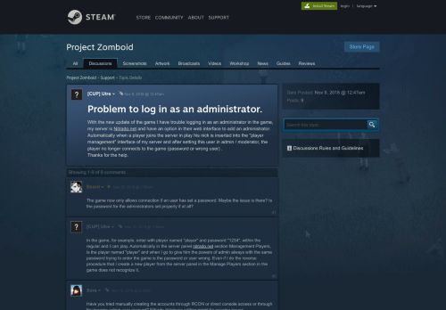 
                            8. Problem to log in as an administrator. :: Project Zomboid Support