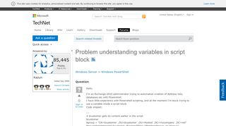 
                            8. Problem understanding variables in script block - Microsoft