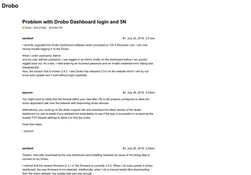 
                            8. Problem with Drobo Dashboard login and 5N - Drobo 5N - Drobo