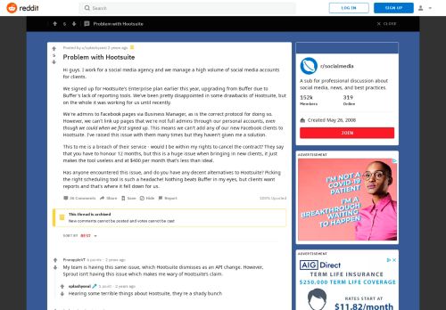 
                            12. Problem with Hootsuite : socialmedia - Reddit