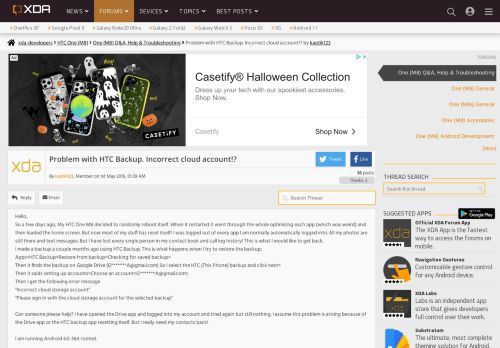 
                            8. Problem with HTC Backup. Incorrect cloud acc… | HTC One (M8 ...