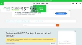 
                            11. Problem with HTC Backup. Incorrect cloud account? - Android Forums ...