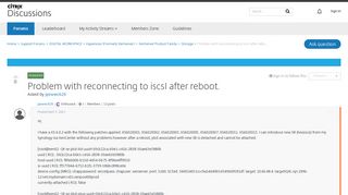 
                            2. Problem with reconnecting to iscsI after reboot. - Storage ...