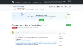 
                            5. Problem with token authentication · Issue #11312 · matomo-org ...
