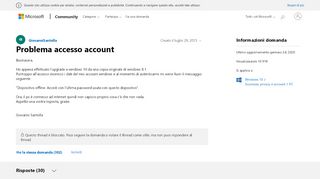 
                            1. Problema accesso account - Microsoft Community