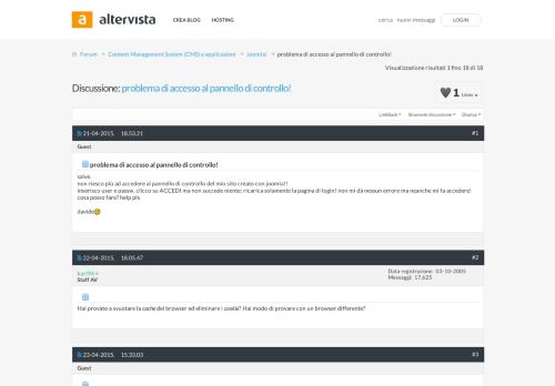 
                            8. problema di accesso al pannello di controllo! - forum.altervista.org