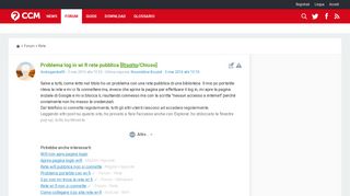 
                            4. Problema log in wi fi rete pubblica [Risolto] - CCM