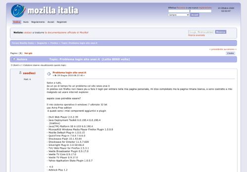 
                            8. Problema login sito snai.it - Forum Mozilla Italia
