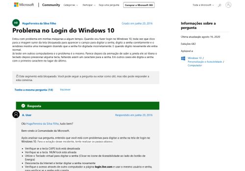
                            8. Problema no Login do Windows 10 - Microsoft Community