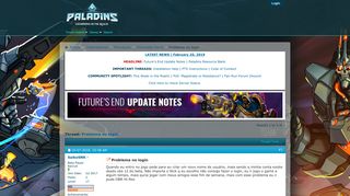 
                            4. Problema no login - Paladins Forums