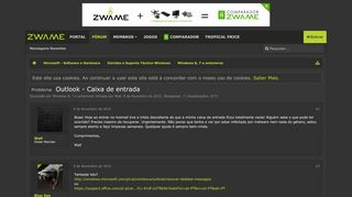 
                            12. Problema - Outlook - Caixa de entrada | ZWAME Fórum
