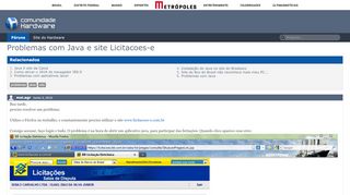 
                            13. Problemas com Java e site Licitacoes-e - Hardware.com.br