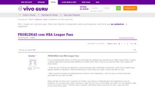 
                            3. PROBLEMAS com NBA League Pass - Fórum Vivo