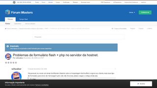 
                            12. Problemas de formulário flash + php no servidor da hostnet. - PHP ...